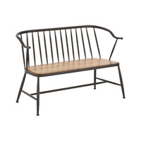 New Foundry Ash Wood And Metal Bench Chair