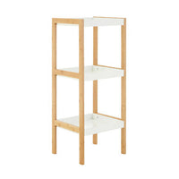 Nostra Three Tiered White And Natural Shelf Unit