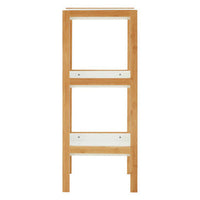 Nostra Three Tiered White And Natural Shelf Unit