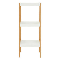 Nostra Three Tiered White And Natural Shelf Unit