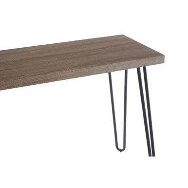 Borough Wooden Top Console Table With Hairpin Metal Legs