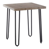 Borough Wooden Top Side Table With Hairpin Metal Legs