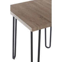 Borough Wooden Top Side Table With Hairpin Metal Legs