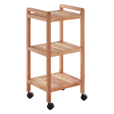 ARLA 3 Tier Walnut Wood Bathroom Trolley