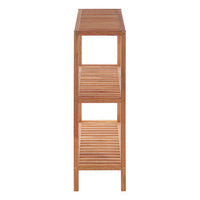 Arla 3 Tier Walnut Wood Bathroom Shelf Unit