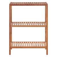 Arla 3 Tier Walnut Wood Bathroom Shelf Unit