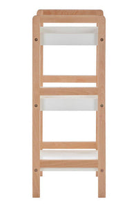 ARLA 3 Tier  Bathroom Shelf Unit With Birchwood Frame