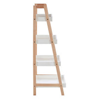 ARLA Four Tier Birch Wood Bathroom Shelf Unit
