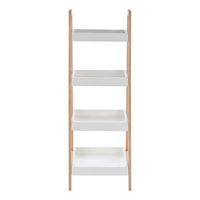 ARLA Four Tier Birch Wood Bathroom Shelf Unit