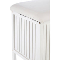 Salon White Bathroom Storage Stool with padded seat