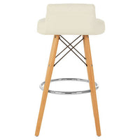 Stockholm White Leather Effect Seat Bar Stool