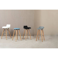 Stockholm White Leather Effect Seat Bar Stool