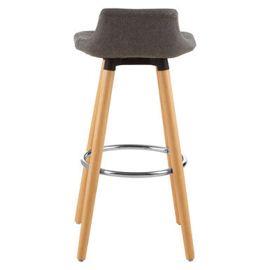Stockholm Grey Bar Stool with Beechwood Legs