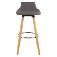 Stockholm Grey Bar Stool with Beechwood Legs