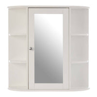 Portland Seven Shelf Mirrored Door Bathroom Cabinet
