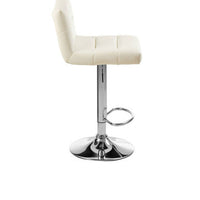 Baina White Seat Bar Stool With Chrome Base