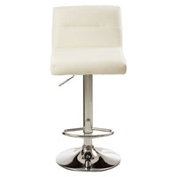 Baina White Seat Bar Stool With Chrome Base