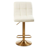 Baina Gold And White Finish Bar Stool