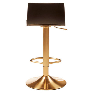 Baina Black Acrylic Seat Bar Stool with Gold Base