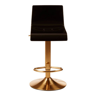 Baina Black Acrylic Seat Bar Stool with Gold Base