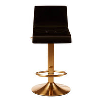 Baina Black Acrylic Seat Bar Stool with Gold Base