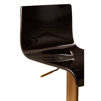 Baina Black Acrylic Seat Bar Stool with Gold Base