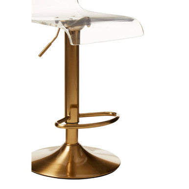 Baina Clear Acrylic Seat Bar Stool with Gold Base