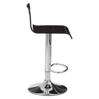 Baina Black Acrylic Bar Stool with Chrome Base.