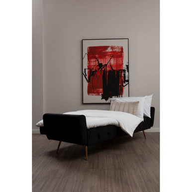 Hayton Black Velvet Sofa Bed