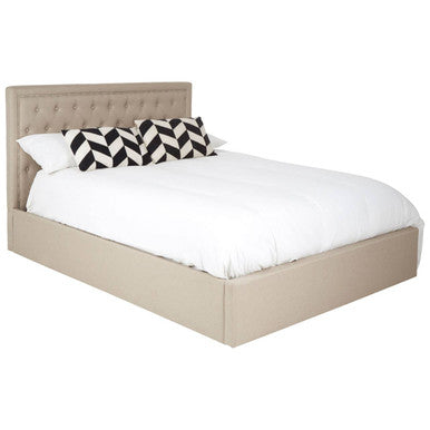 Hannah Beige Kingsize Ottoman Bed