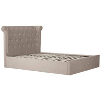 Edison Mink Velvet Ottoman Double Bed