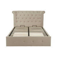Edison Beige Double Ottoman Bed