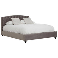 Josephine Grey Velvet King Bed