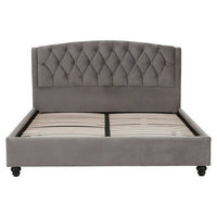 Josephine Grey Velvet King Bed