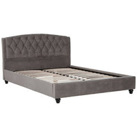 Josephine Grey Velvet King Bed