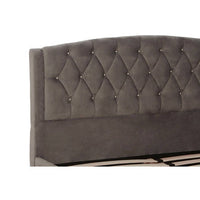Josephine Grey Velvet King Bed