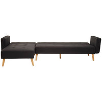 Hansa Hagen Black Large Corner Sofa Bed