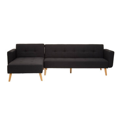 Hansa Hagen Black Large Corner Sofa Bed
