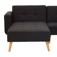 Hansa Hagen Black Large Corner Sofa Bed