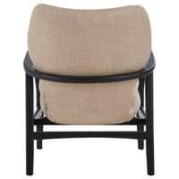 Stockholm Beige Chair With Black Wooden Frame