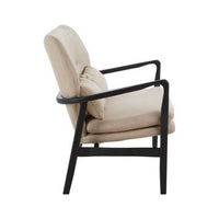 Stockholm 2 Seat Beige Sofa With Black Wood Frame