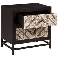 Lombok Black 2 Drawer Bedside Table
