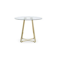 Metropolitan Round Gold Finish Dining Table