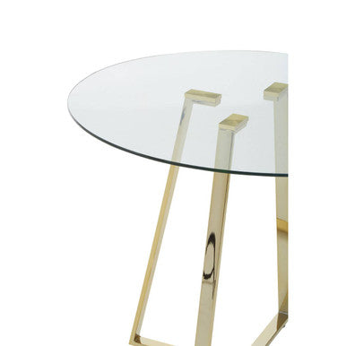 Metropolitan Round Gold Finish Dining Table