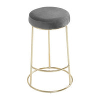 Manhattan Grey Velvet Bar Stool