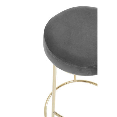 Manhattan Grey Velvet Bar Stool