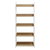 Bradbury Five Tier Natural Oak Ladder Shelf Unit