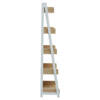 Bradbury Five Tier Natural Oak Ladder Shelf Unit