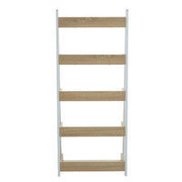 Bradbury Five Tier Natural Oak Ladder Shelf Unit