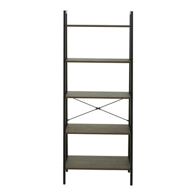 Bradbury Five Tier Dark Oak Veneer Ladder Shelf Unit